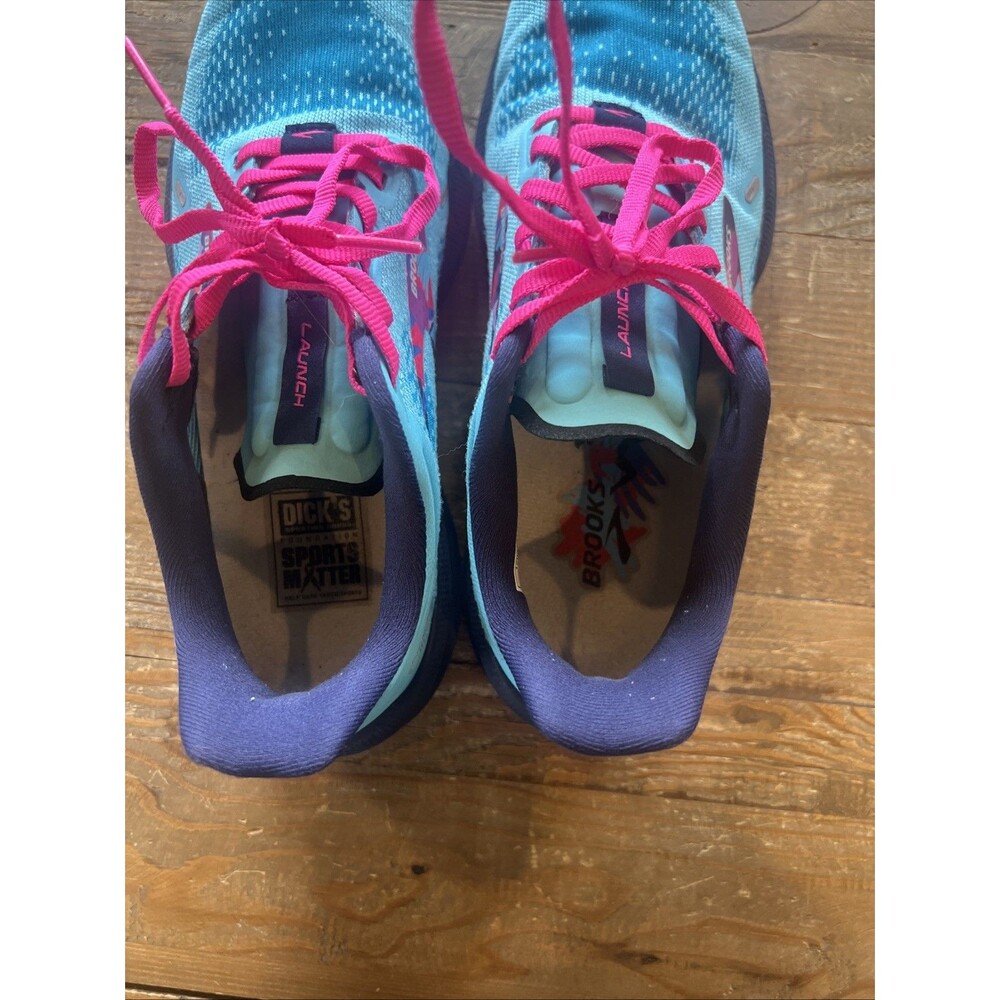Brooks Shoes Women 7 Empower Her Launch 9 Running Blue/Eclipse/Pink Athleisure - Picture 8 of 12